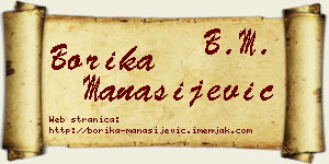 Borika Manasijević vizit kartica